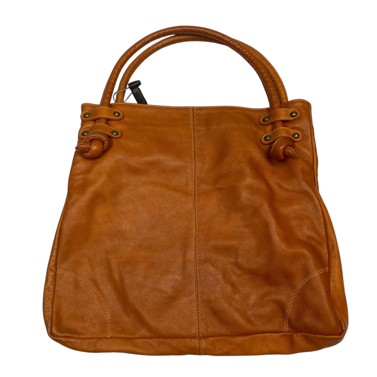 Handbag Leather By Ferchi In Orange, Size:Medium