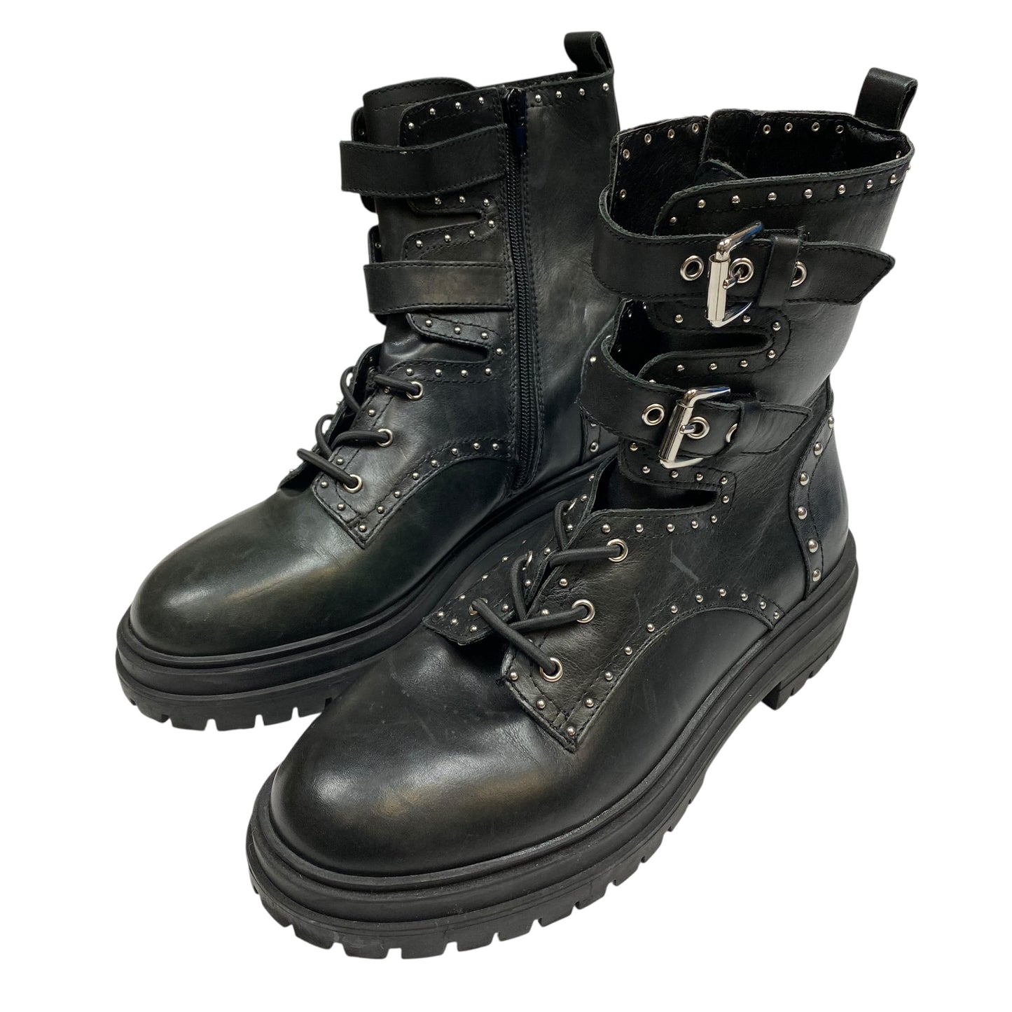 Boots Combat By Chelsea And Violet In Black, Size:8