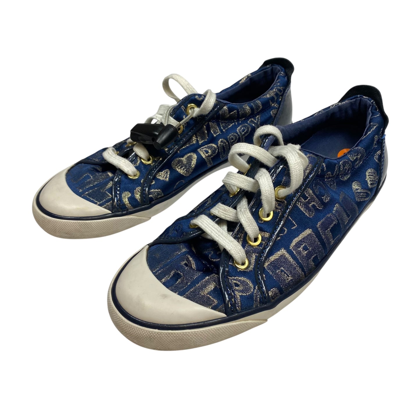 Shoes Designer By Coach In Blue & Gold, Size:8.5