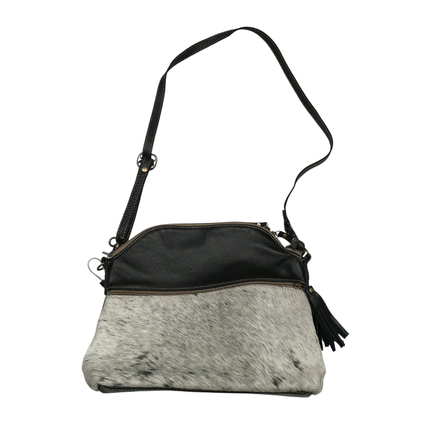 Crossbody By Myra In Black & Grey, Size:Medium