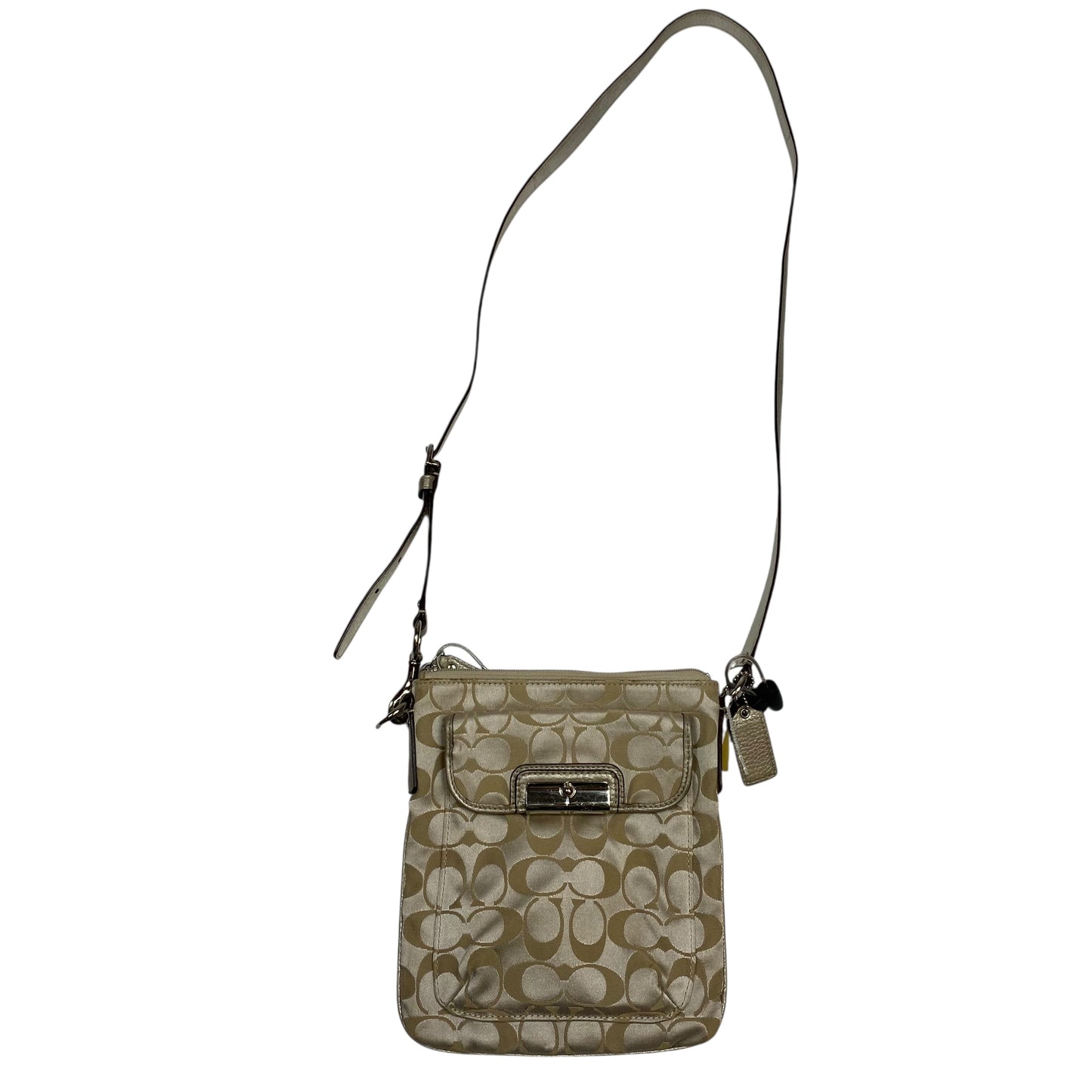 Crossbody Designer By Coach In Tan, Size:Small