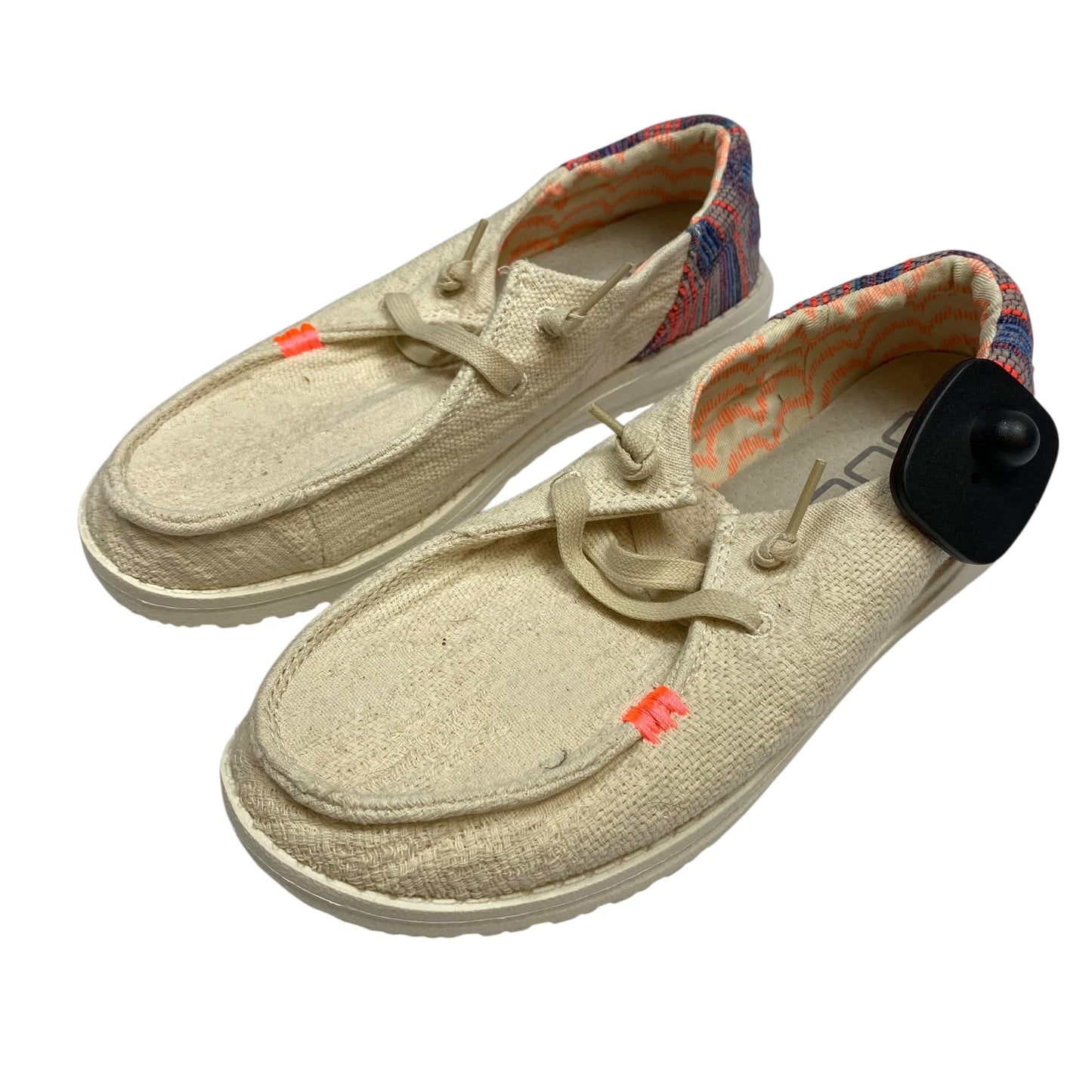 Shoes Flats By Hey Dude In Cream, Size:7