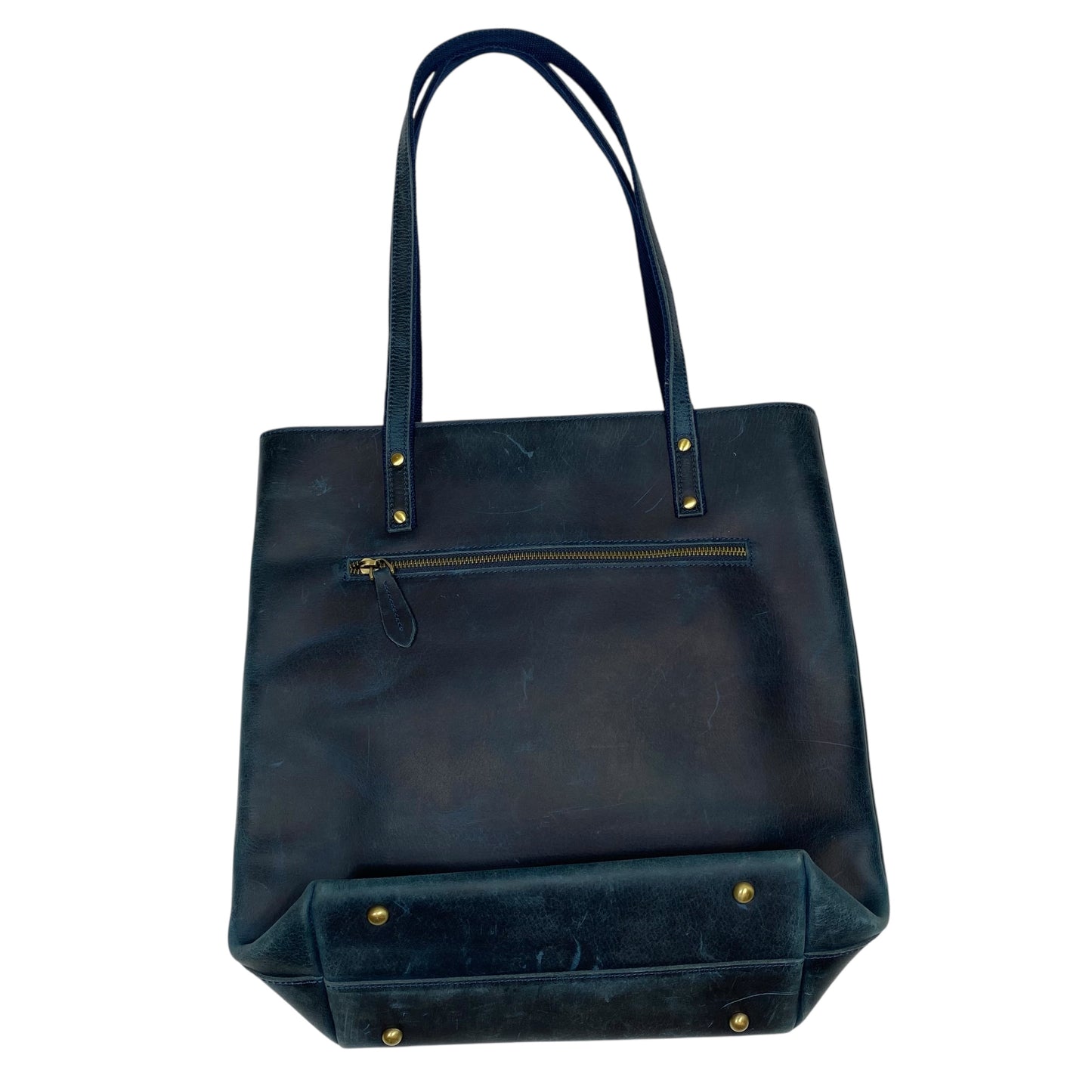 Handbag Leather By Fzone In Blue, Size:Large