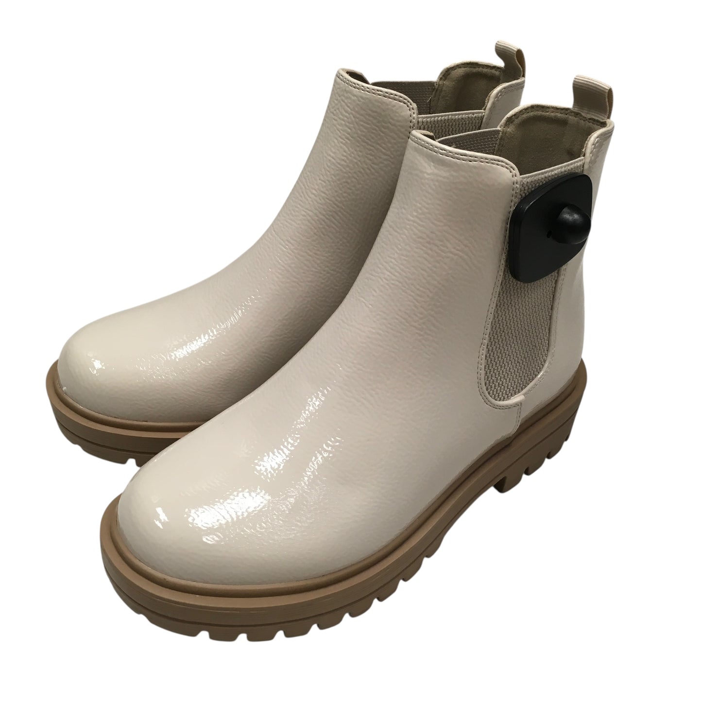 Boots Rain By Soda In Cream, Size:8.5