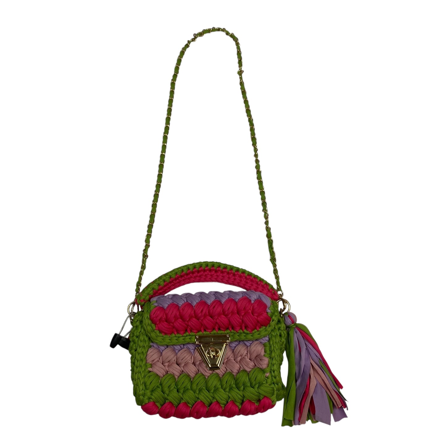 Crossbody By Clothes Mentor In Green & Pink, Size:Small