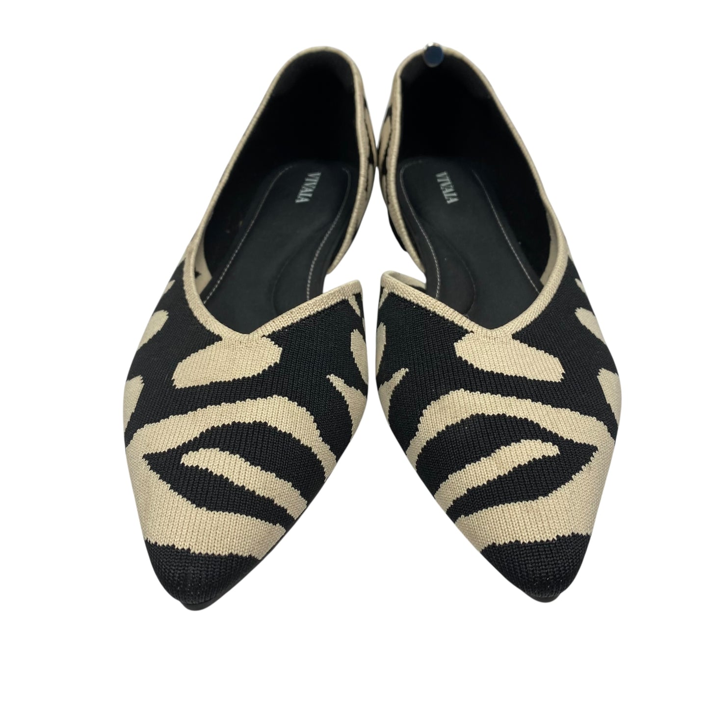 Shoes Flats By Vivaia In Black & Cream, Size:10