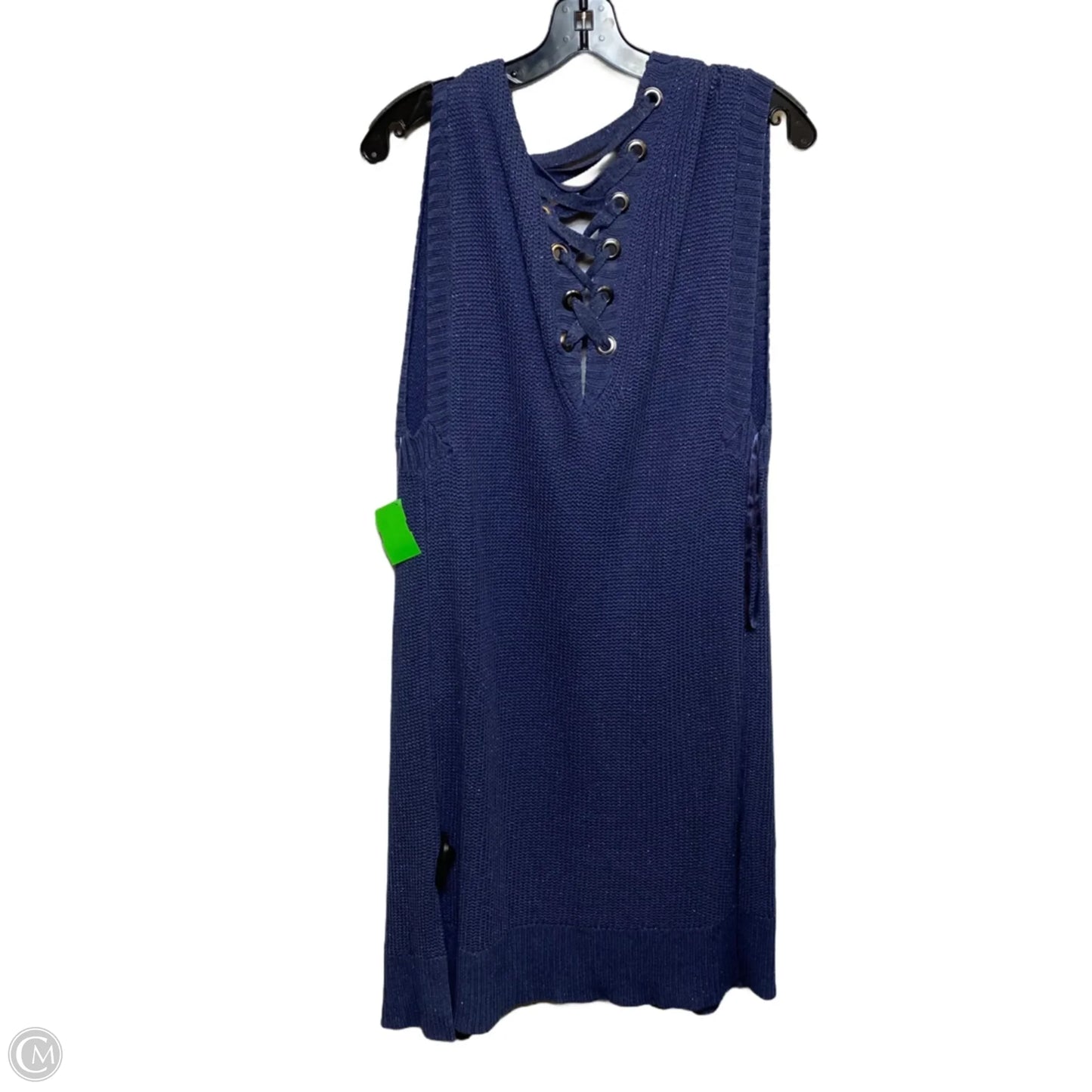 Vest Sweater By Chicos In Blue, Size: L