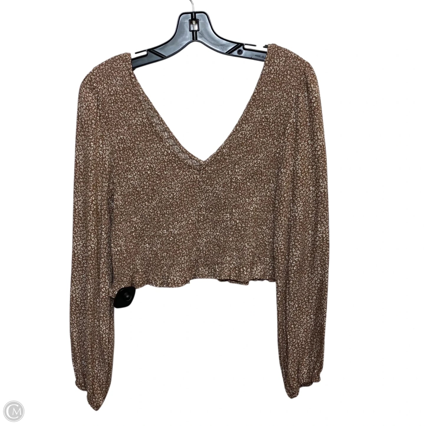 Top Long Sleeve By Urban Romantics In Brown, Size: L