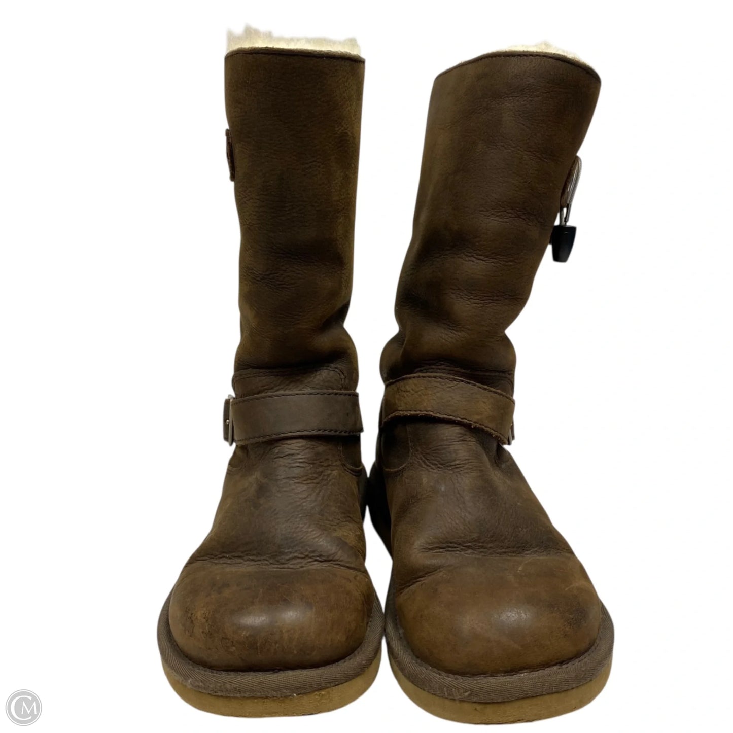 Boots Designer By Ugg In Brown, Size: 7