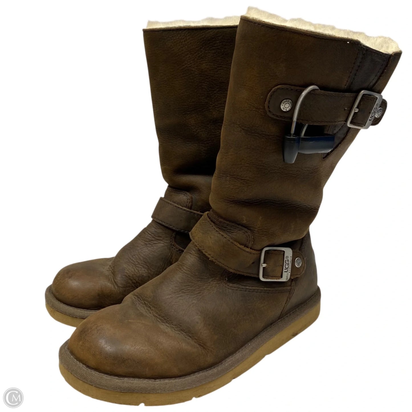 Boots Designer By Ugg In Brown, Size: 7