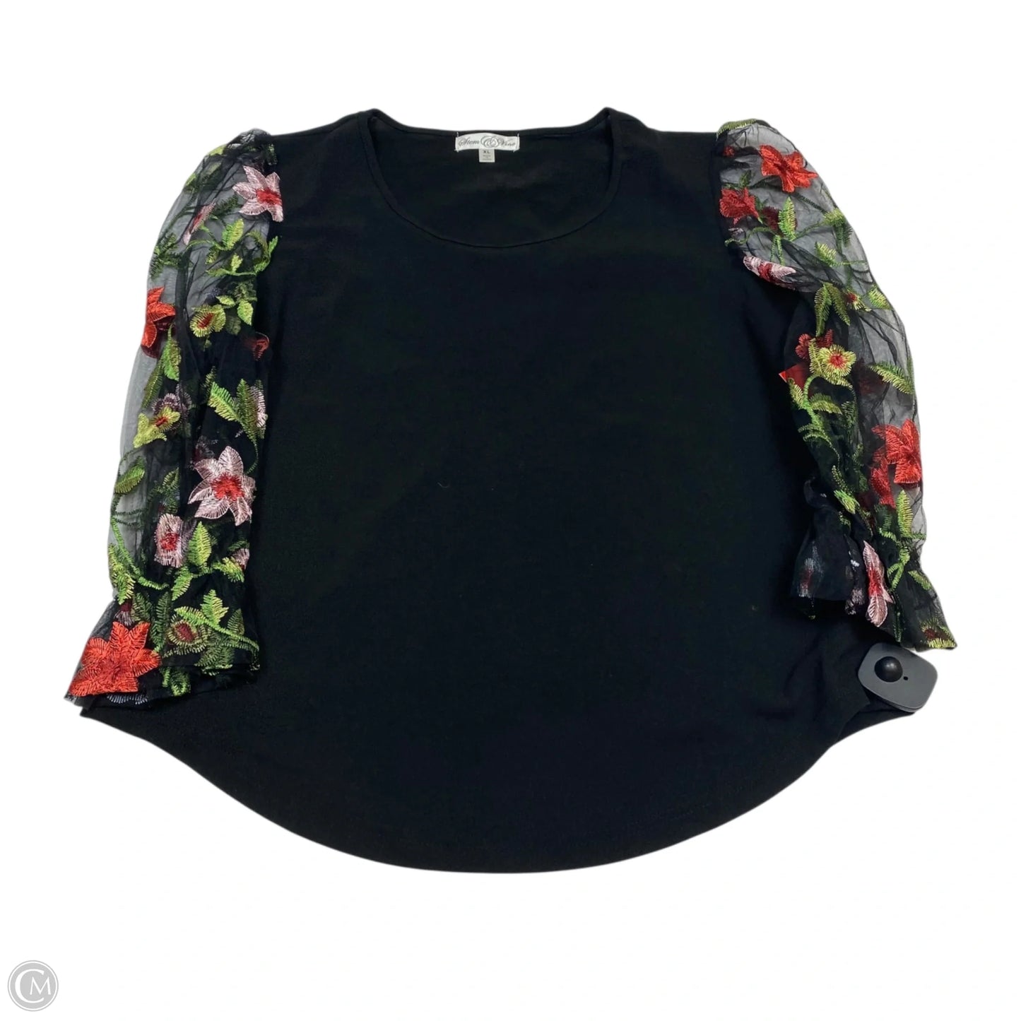 Top 3/4 Sleeve By Stem & Vine In Black, Size: Xl