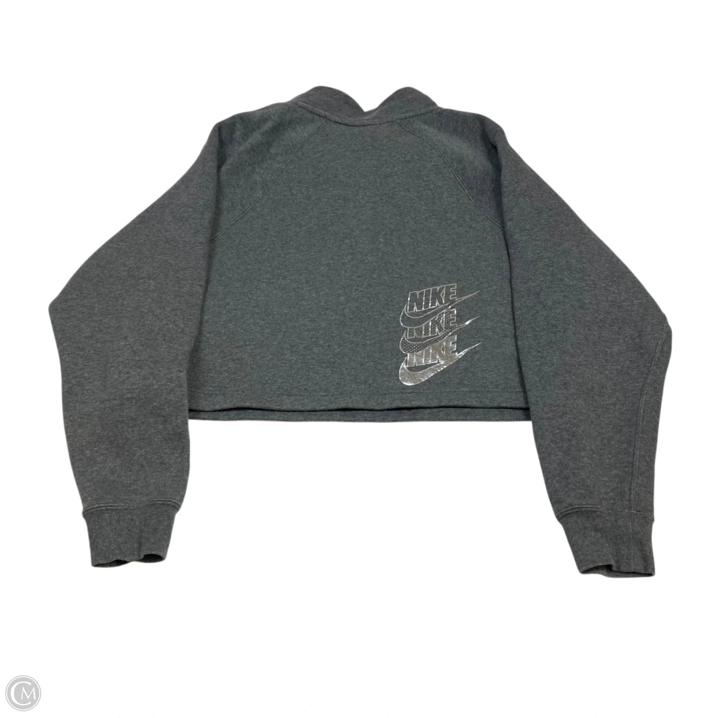 Athletic Sweatshirt Collar By Nike Apparel In Grey, Size: S