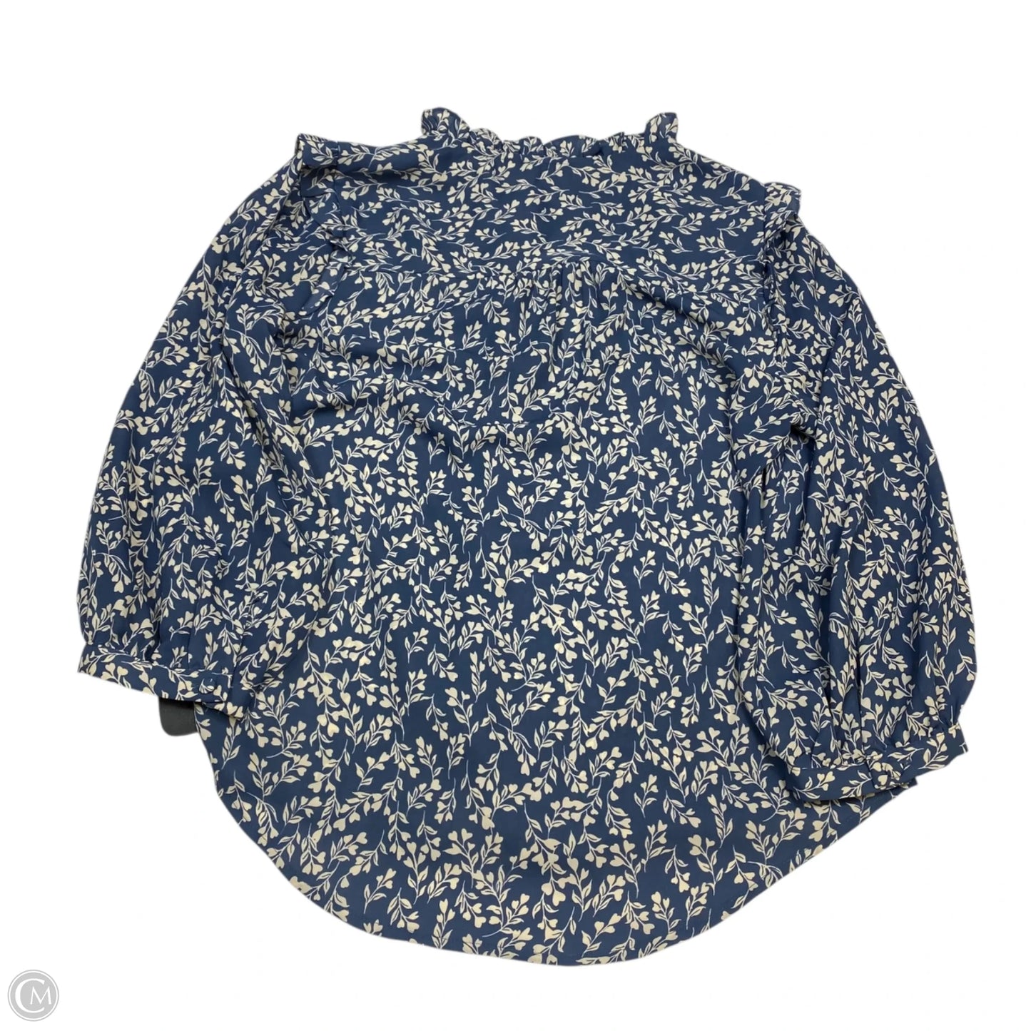 Top Long Sleeve By Lc Lauren Conrad In Blue & White, Size: M