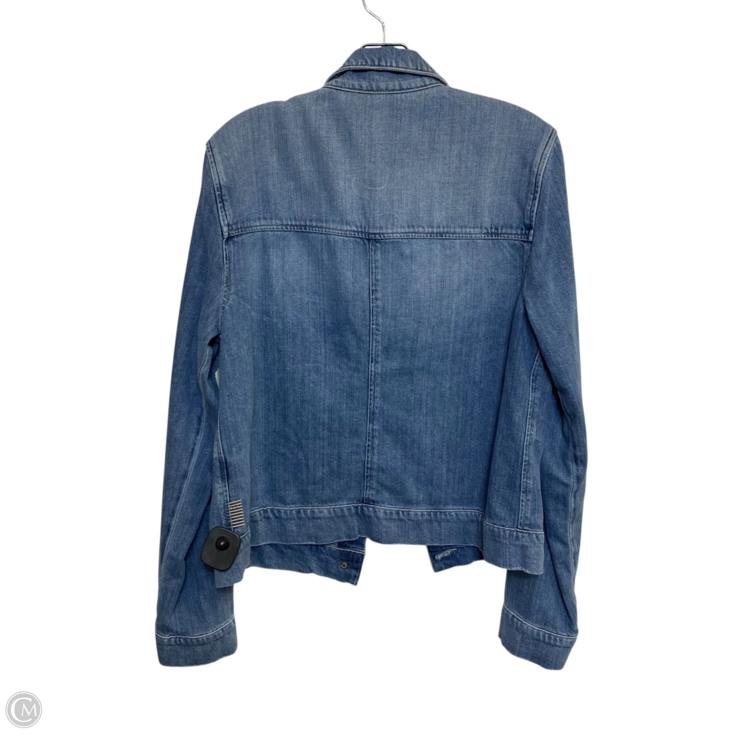 Jacket Designer By Paige In Blue Denim, Size: L
