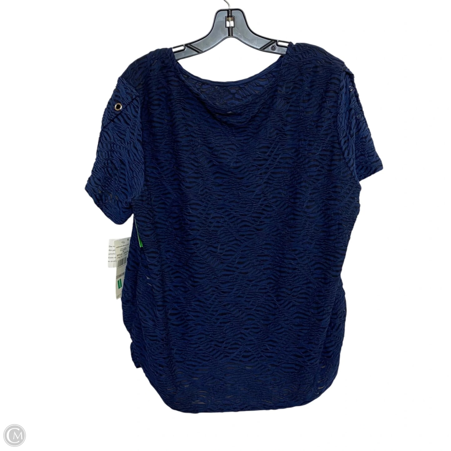 Top Short Sleeve By Alfred Dunner In Navy, Size: 1x