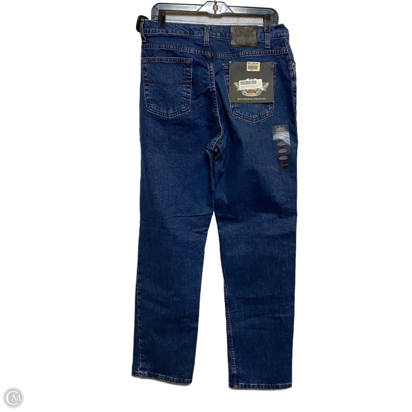 Jeans Straight By Harley Davidson In Blue Denim, Size: 14l