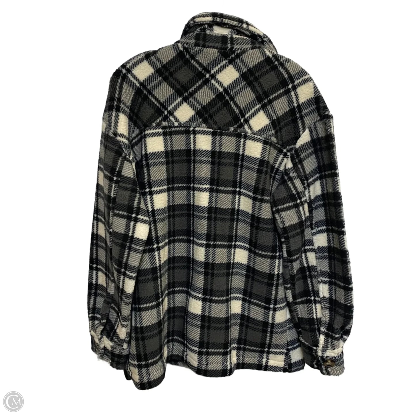 Jacket Shirt By Love Tree In Plaid Pattern, Size: S