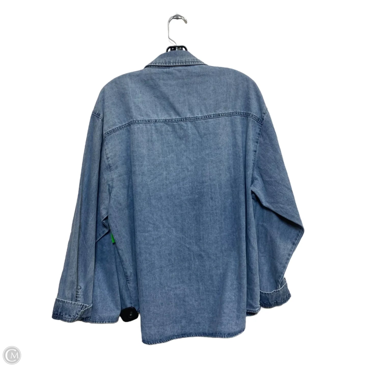 Top Long Sleeve By Seven 7 In Blue Denim, Size: Xl