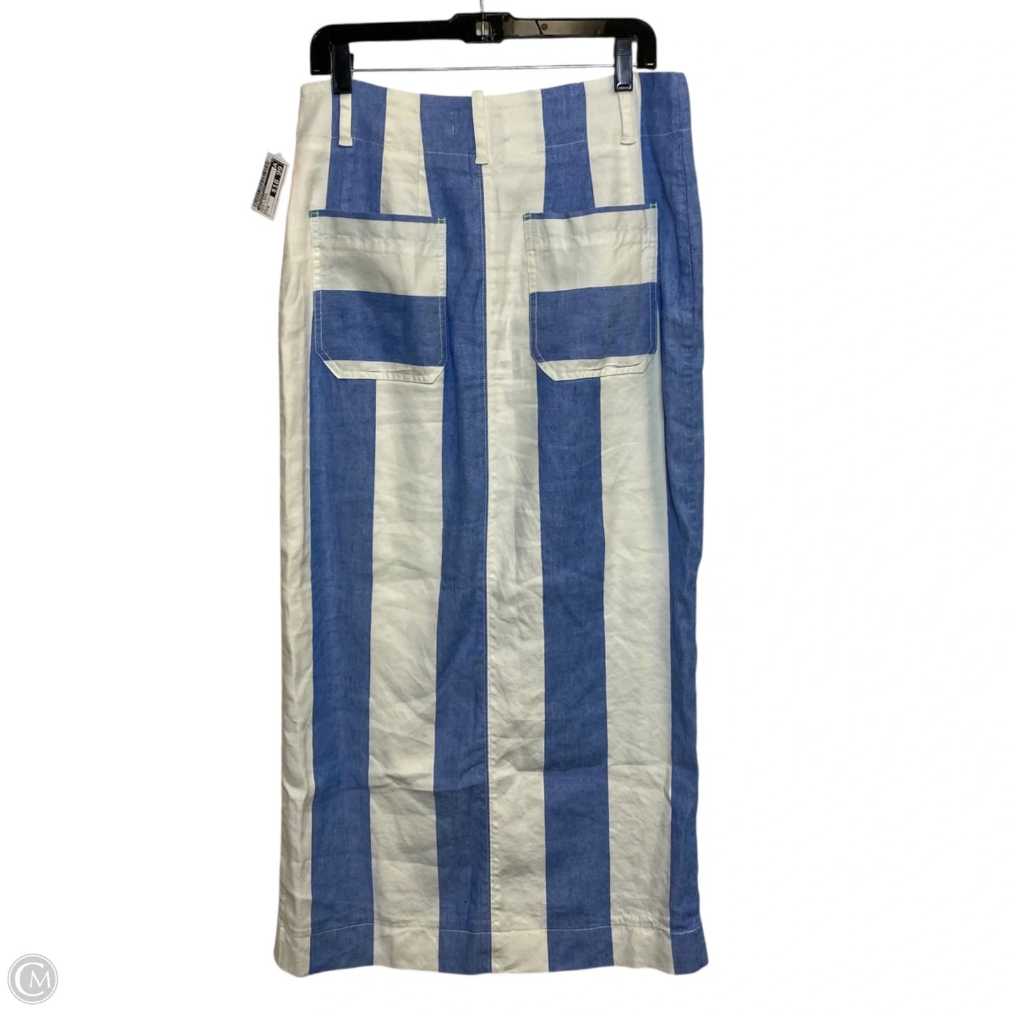 Skirt Midi By Anthropologie In Blue & White, Size: M