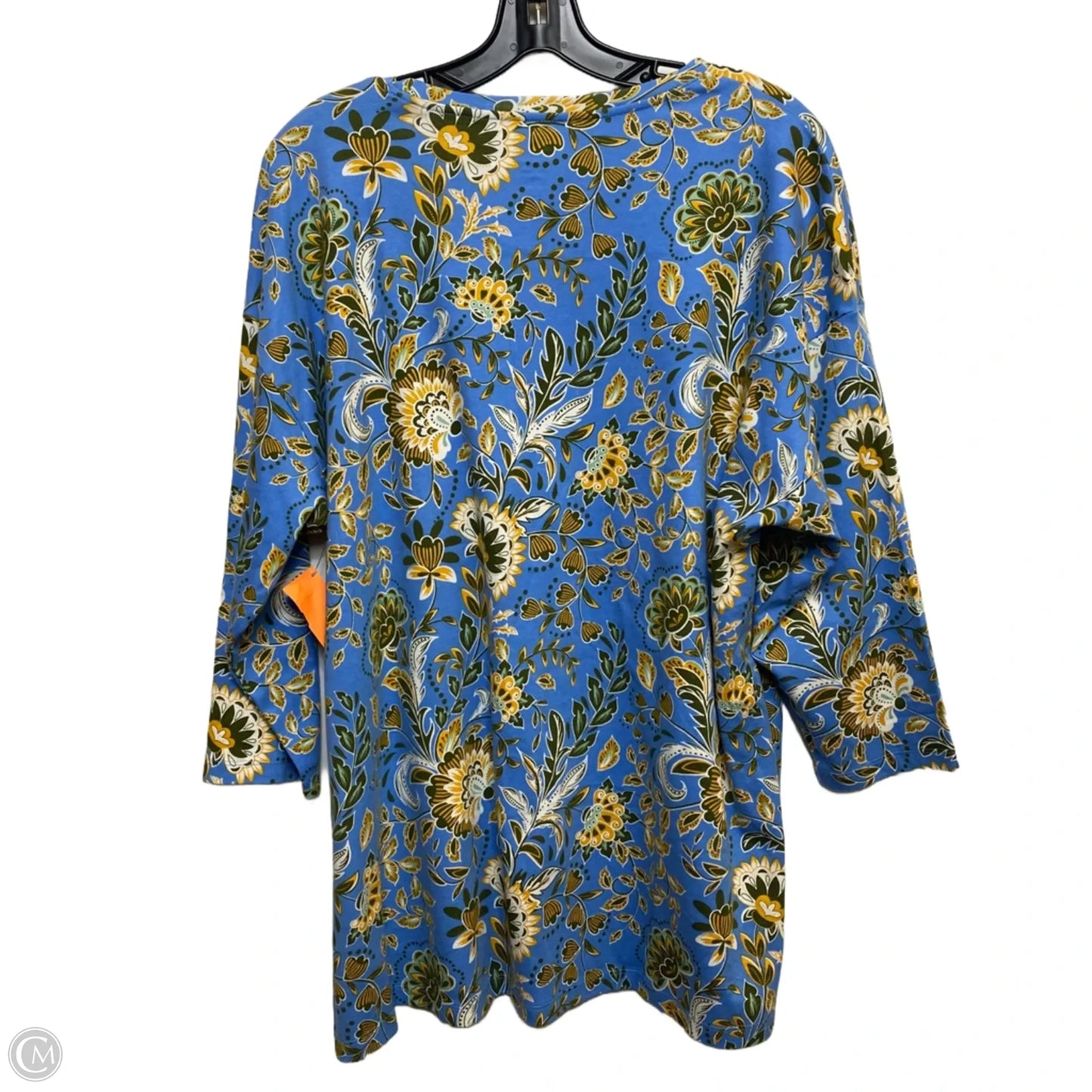 Top 3/4 Sleeve By Kim Rogers In Blue, Size: 1x