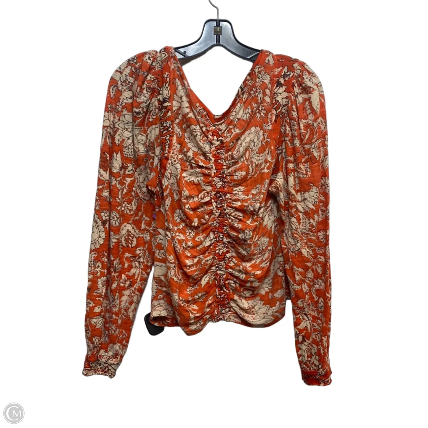 Top Long Sleeve By Free People In Orange, Size: L
