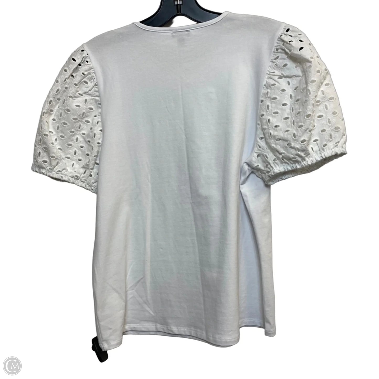Top Short Sleeve By Express In White, Size: M