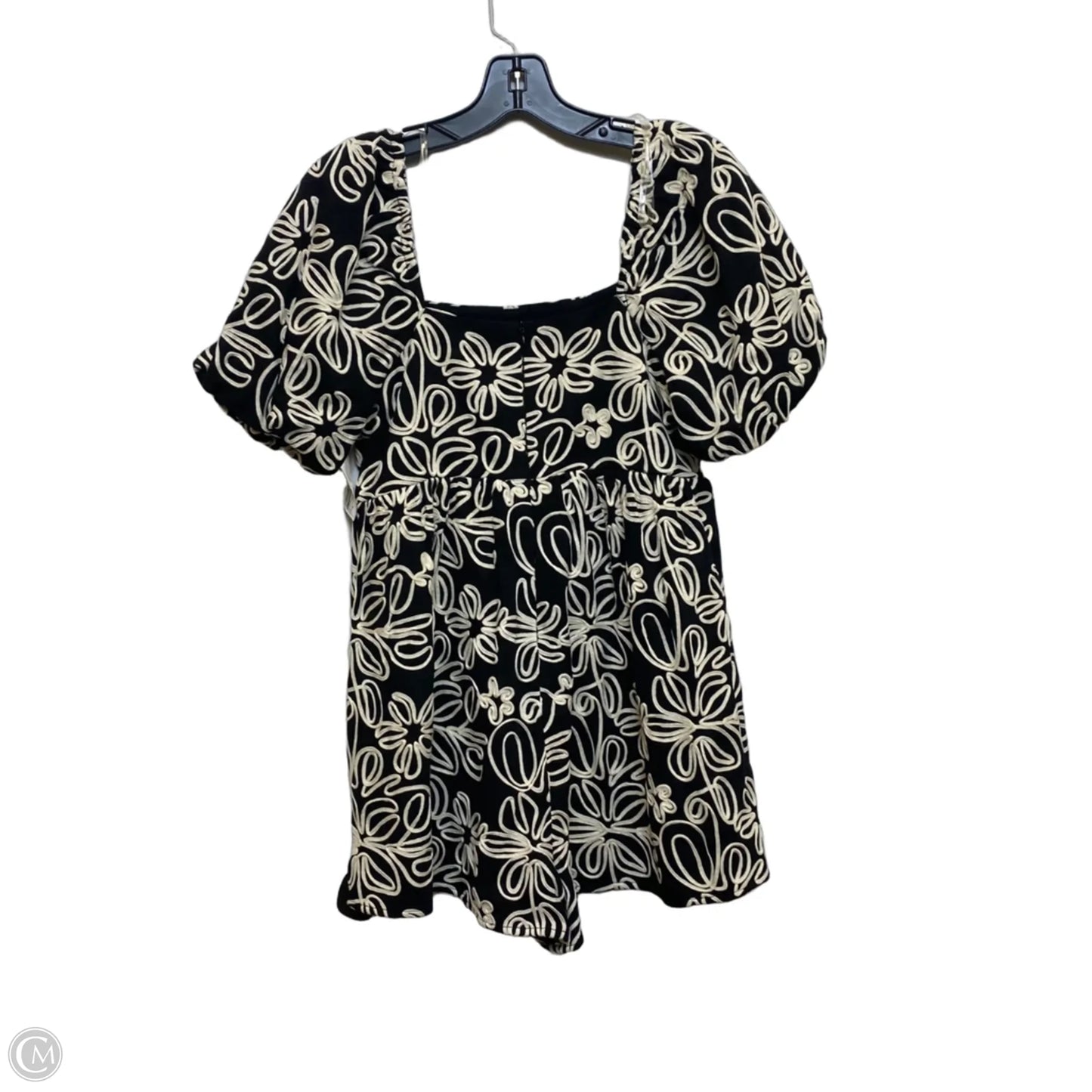 Romper By Clothes Mentor In Blue & Cream, Size: M