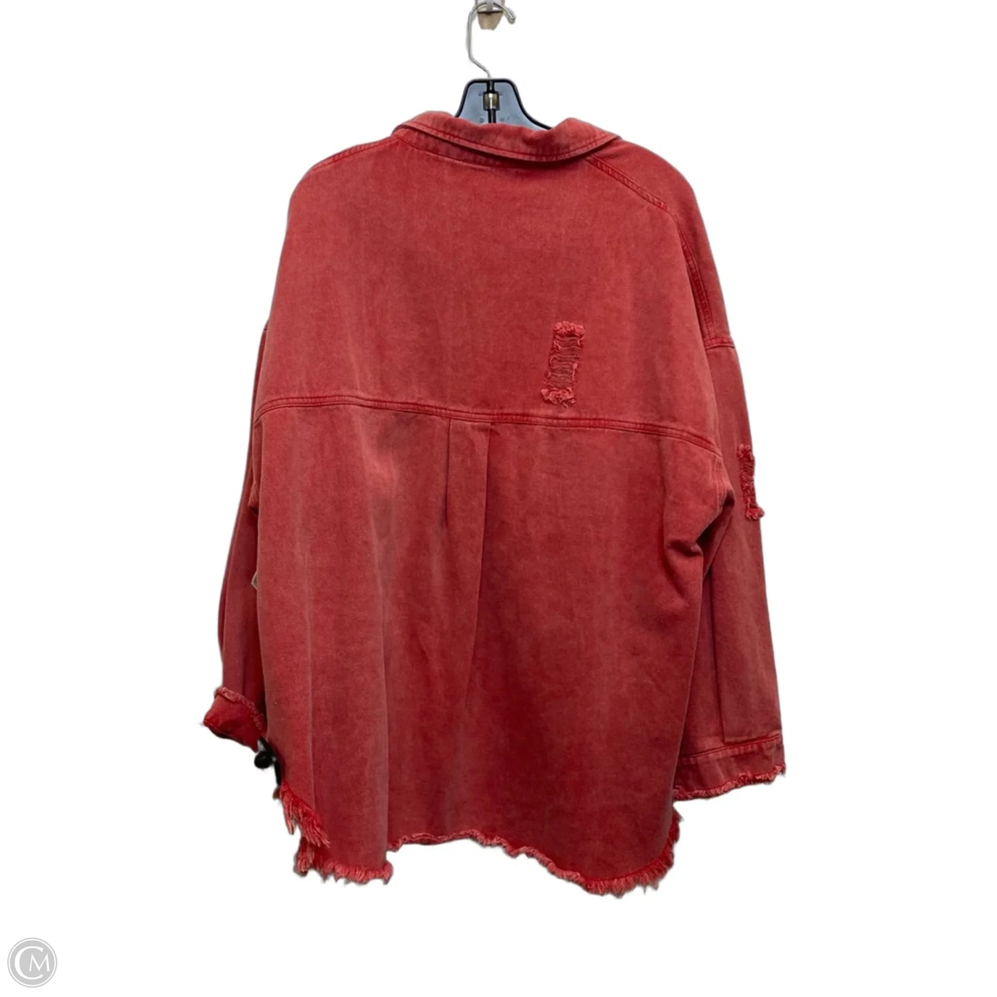 Jacket Denim By Cmf In Red Denim, Size: L