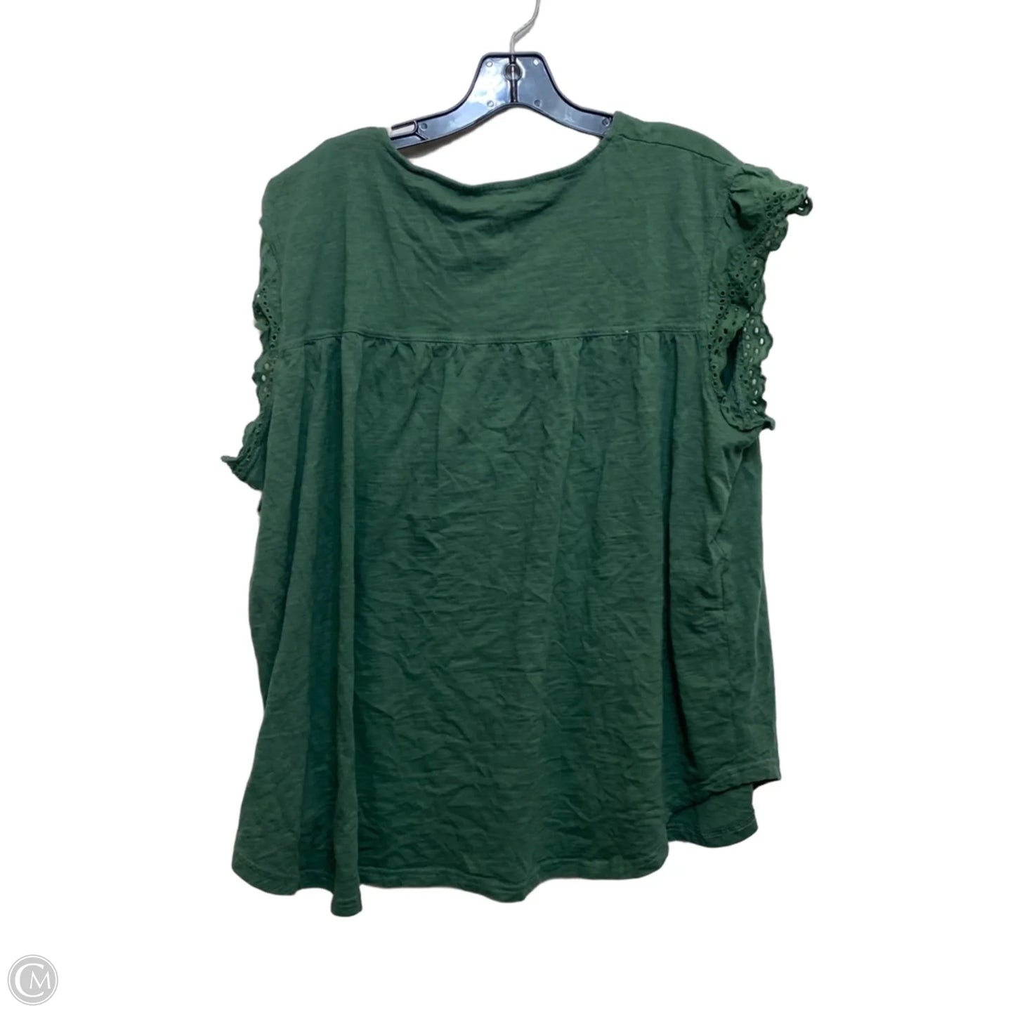Top Sleeveless By Suzanne Betro In Green, Size: 4x
