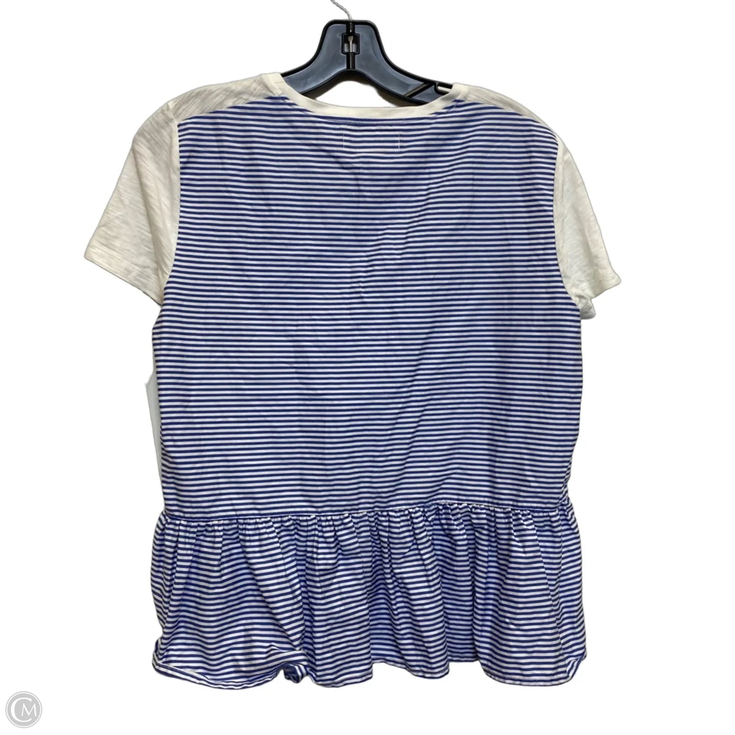 Top Short Sleeve Designer By Kate Spade In Blue & White, Size: M
