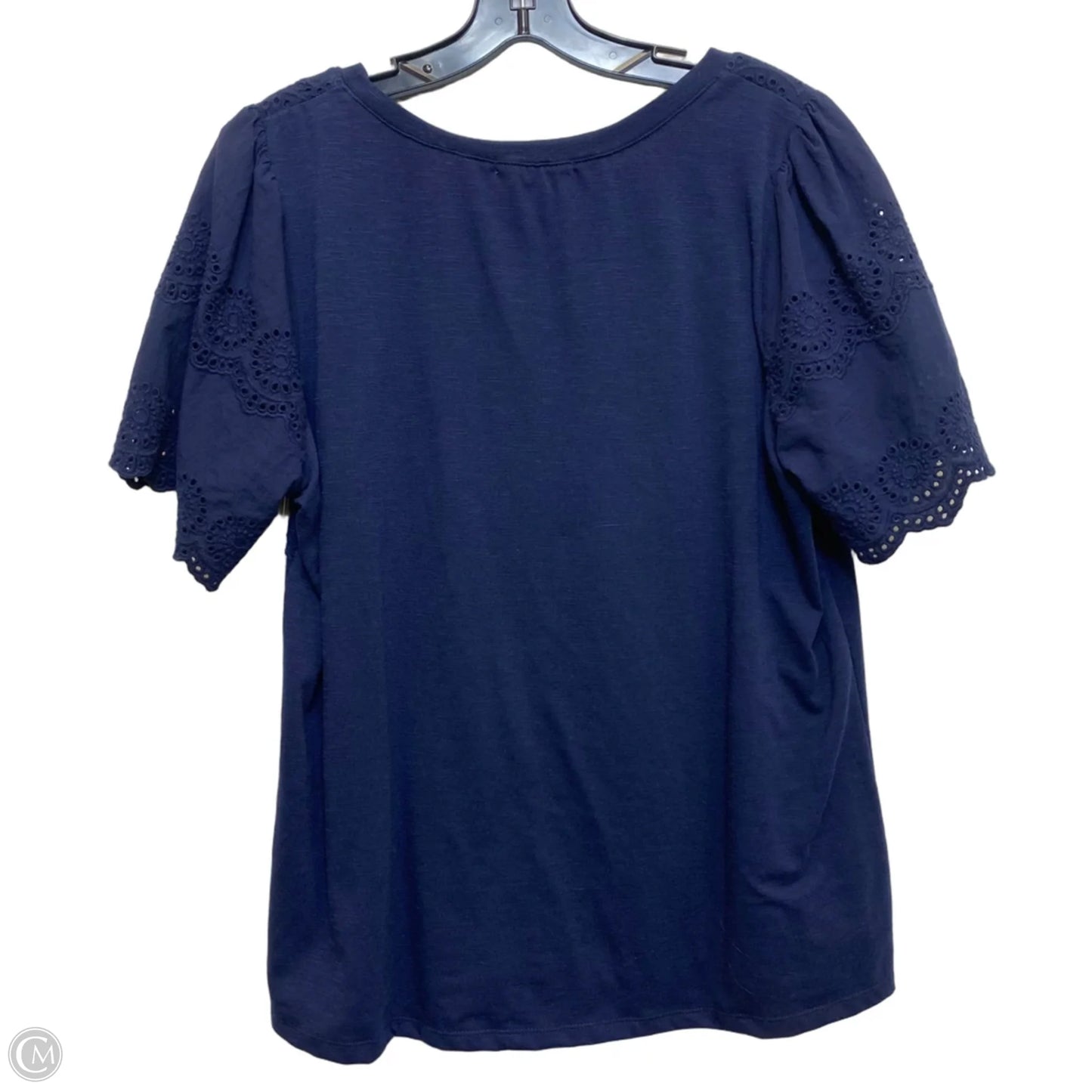 Top Short Sleeve By Notations In Blue, Size: Xl