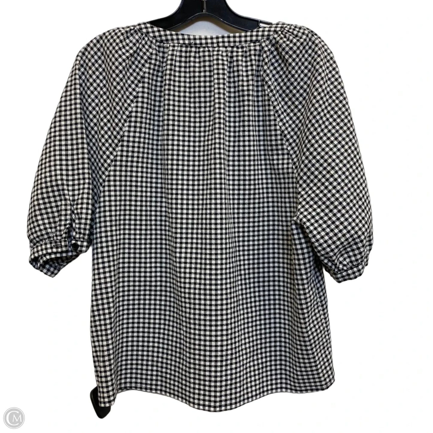 Top Short Sleeve By Evereve In Black & White, Size: M