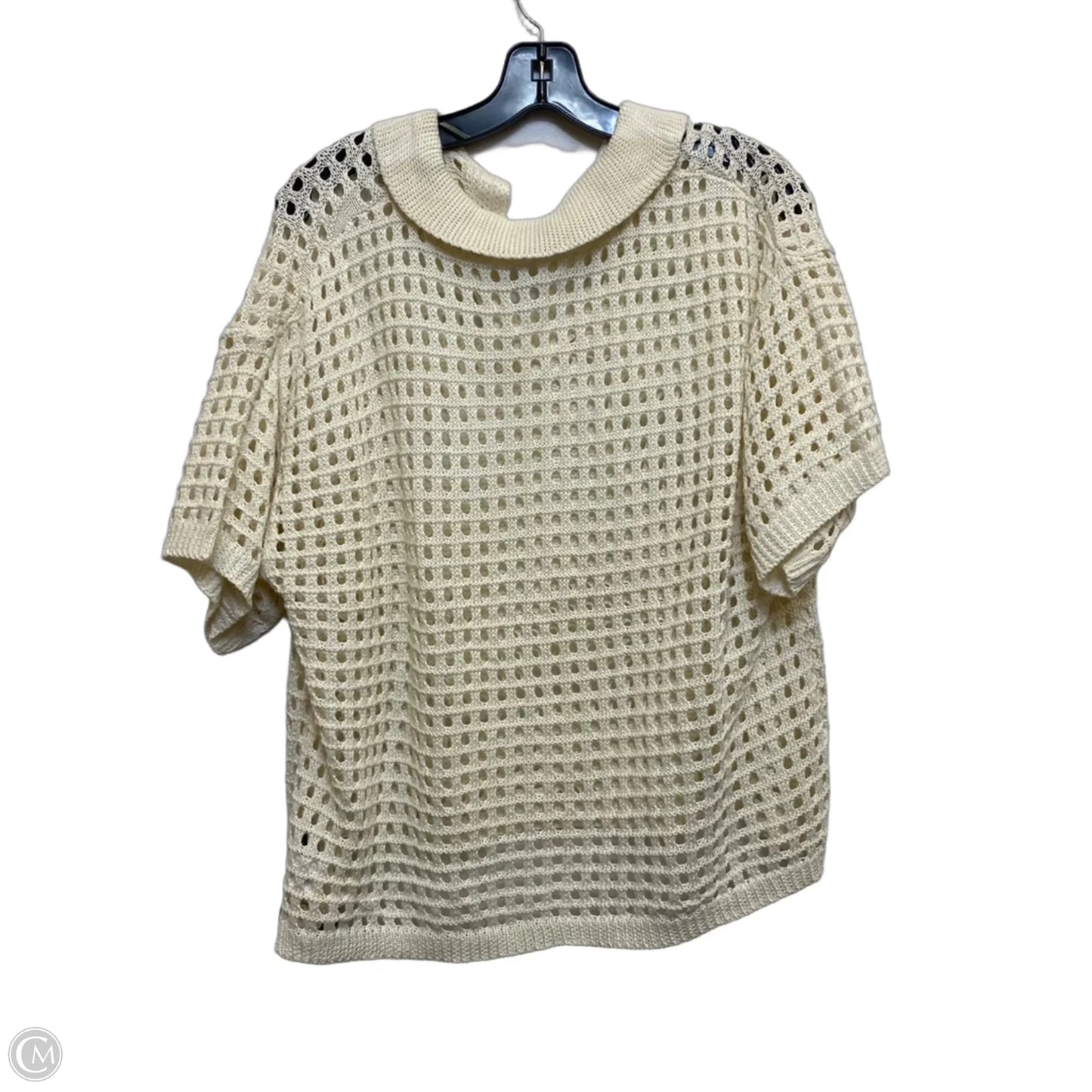 Top Short Sleeve By Shein In Cream, Size: 1x