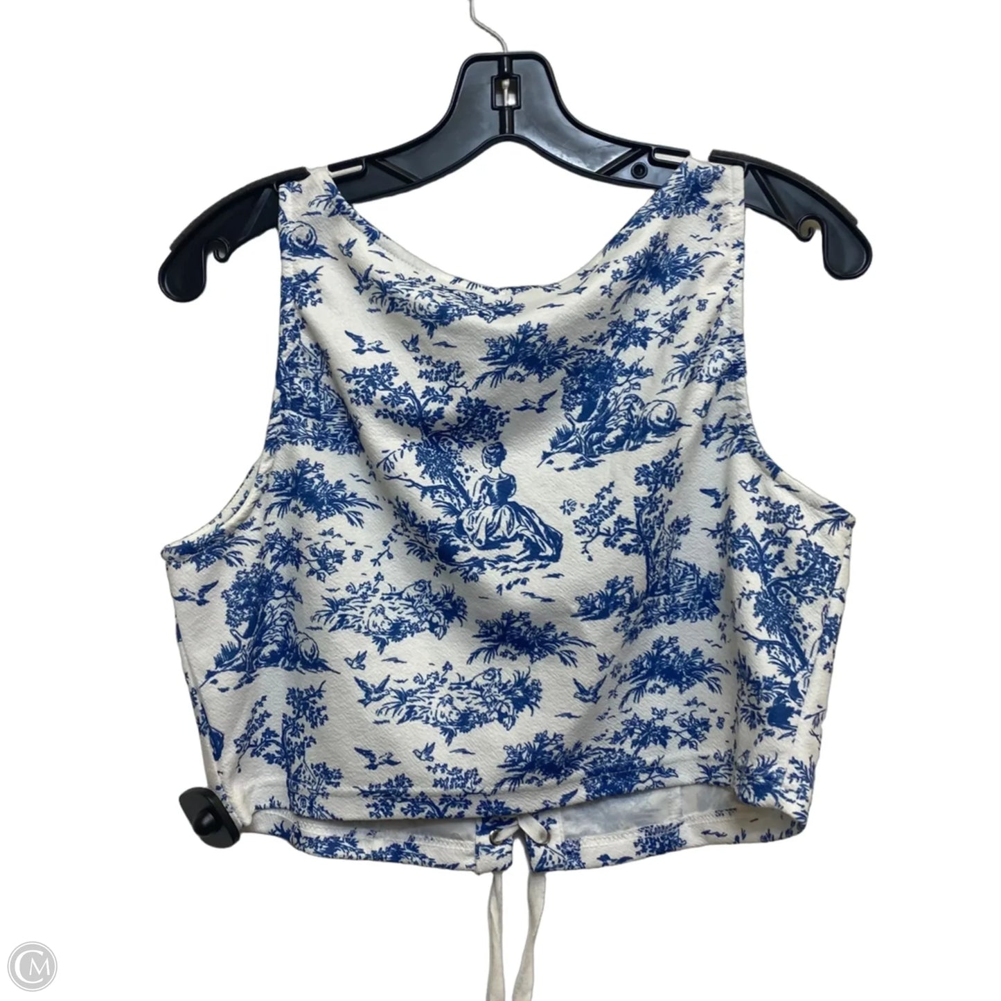 Top Sleeveless By Shein In Blue & White, Size: Xl