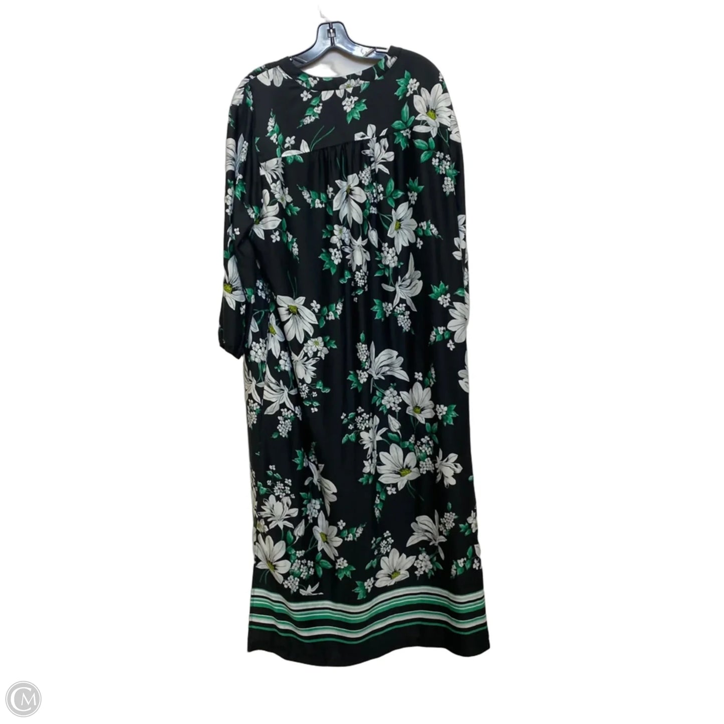 Dress Casual Maxi By Jones New York In Black & Green, Size: Xl