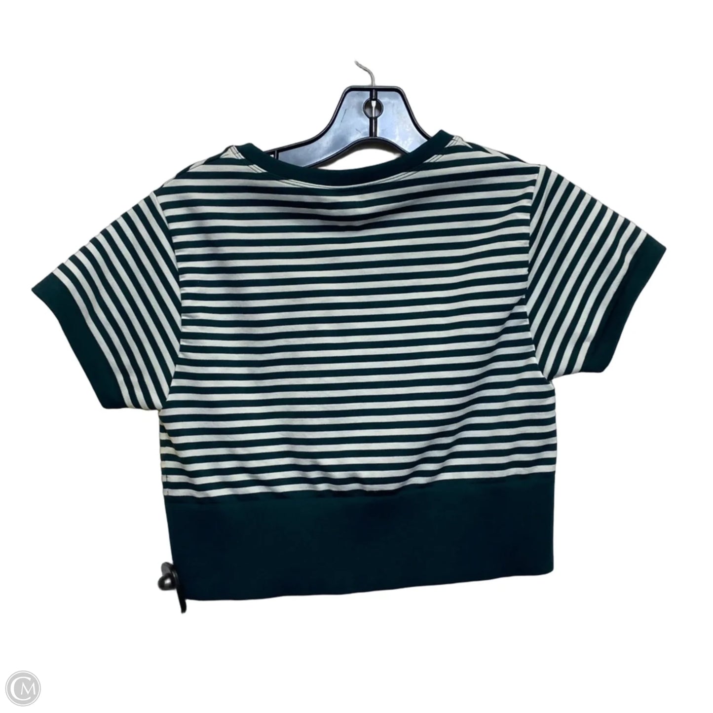 Top Short Sleeve By Offline In Green & White, Size: M