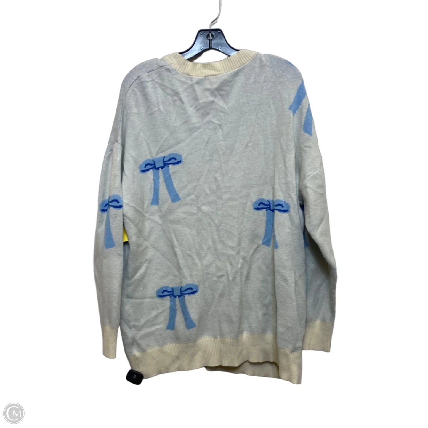 Cardigan By Miss Sparkling In Blue & Cream, Size: S