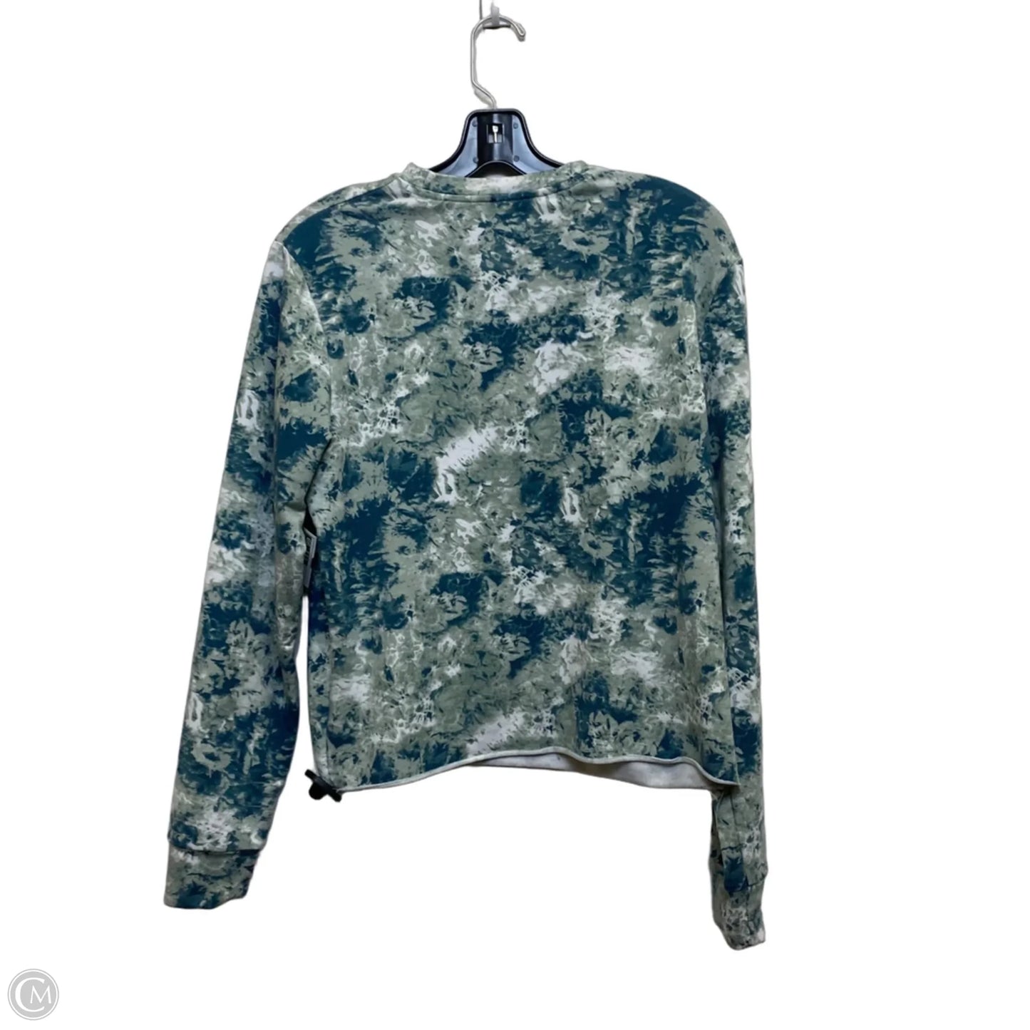 Athletic Top Long Sleeve Crewneck By Under Armour In Green & White, Size: M