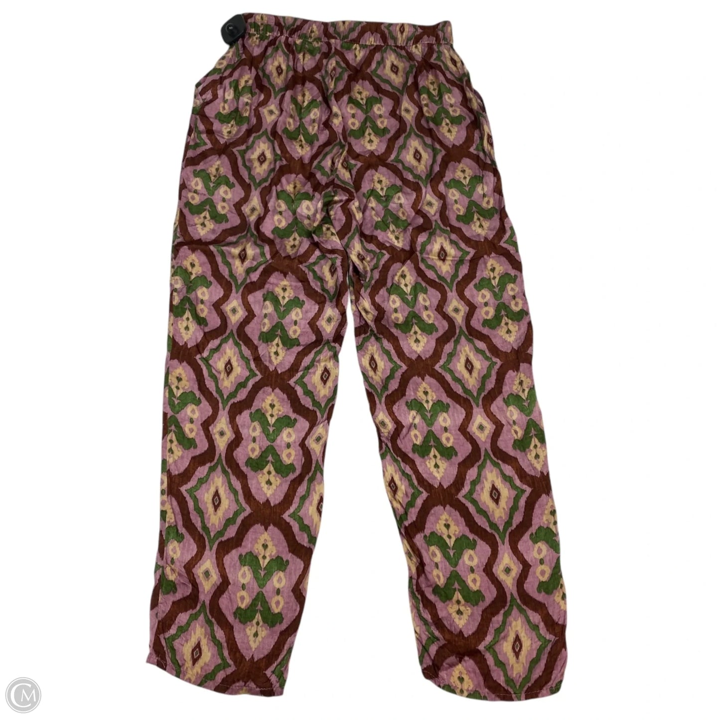 Pants Cropped By Zara In Green & Pink, Size: Xs