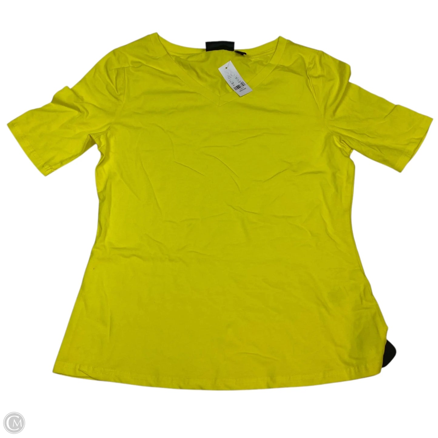 Top Short Sleeve Basic By New York And Co In Yellow, Size: M