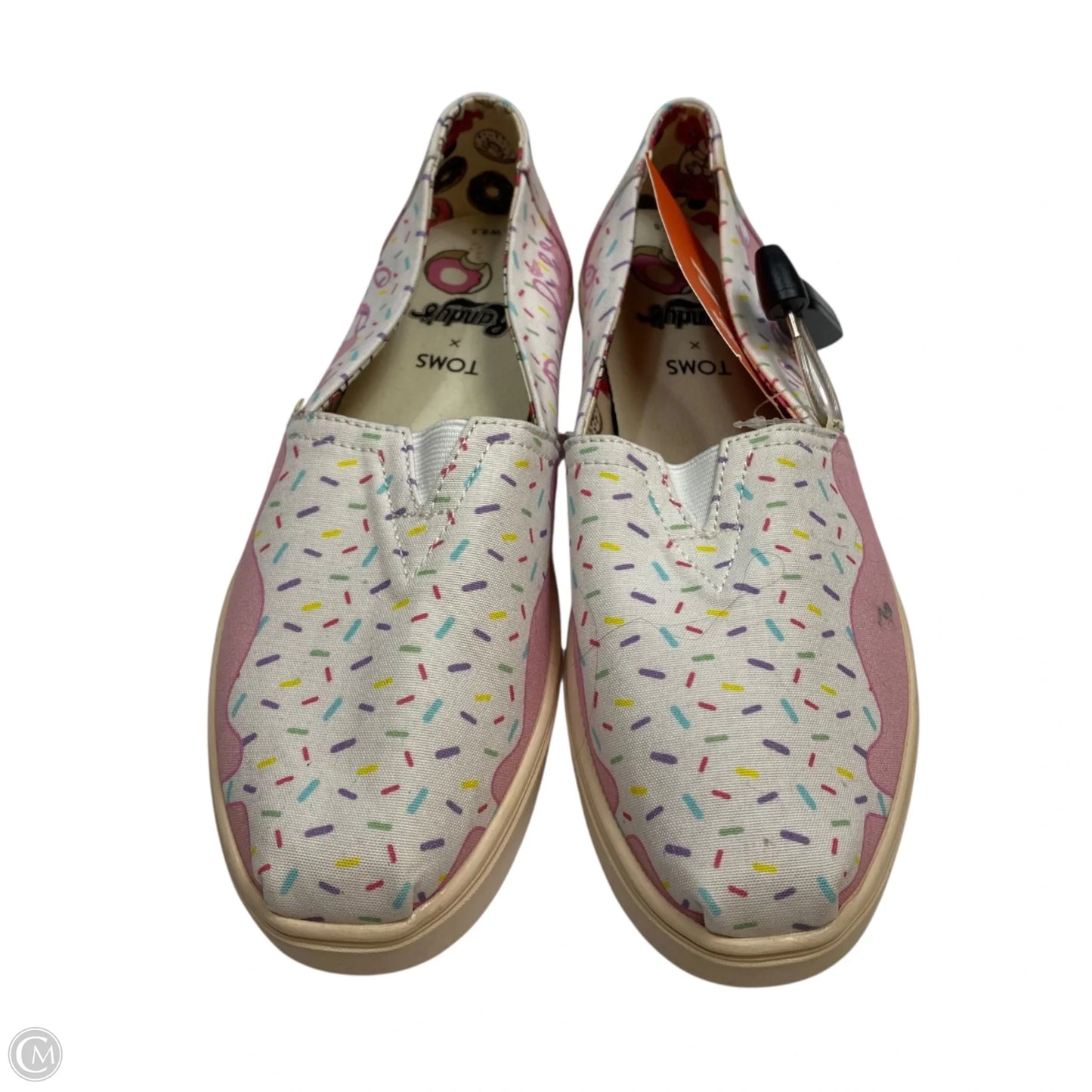 Shoes Flats By Toms In Pink & White, Size: 8.5