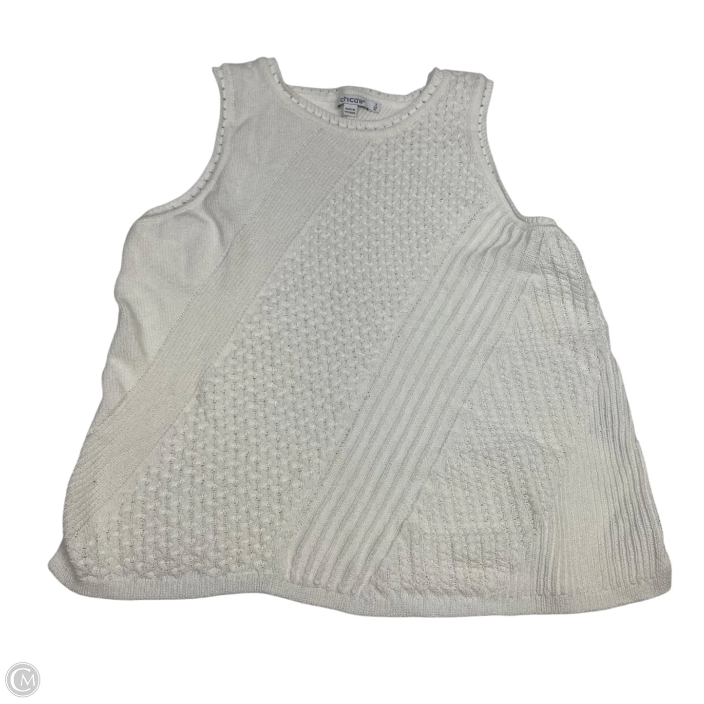 Top Sleeveless By Chicos In White, Size: Xl