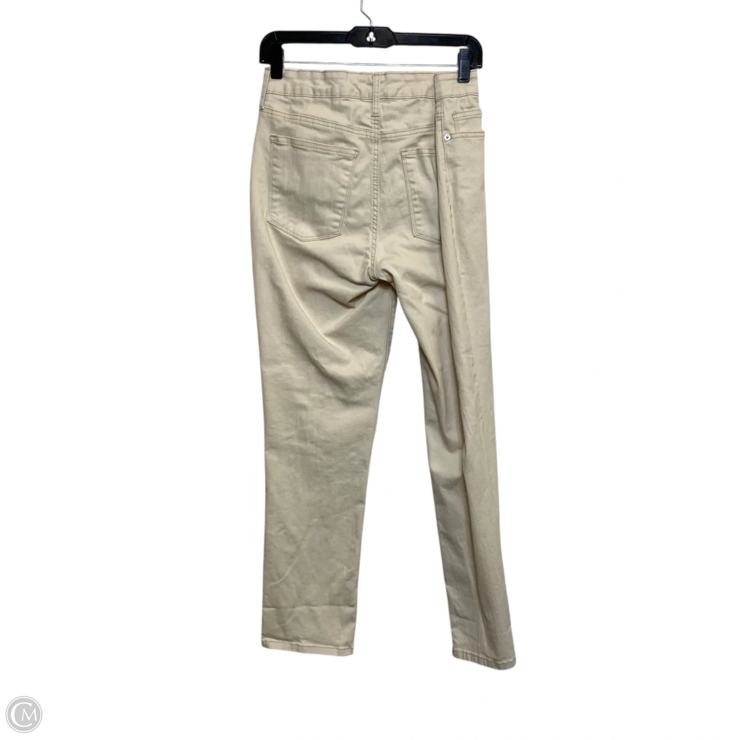 Jeans Straight By Crown And Ivy In Cream Denim, Size: 10