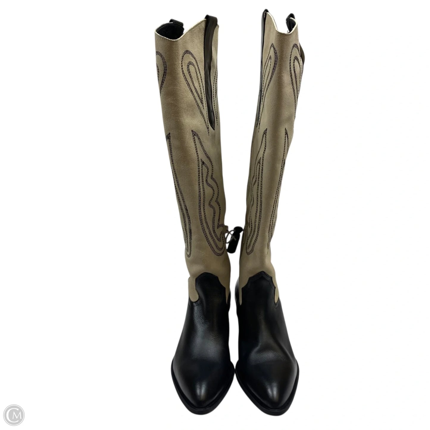 Boots Western By Pilcro In Black & Cream, Size: 7