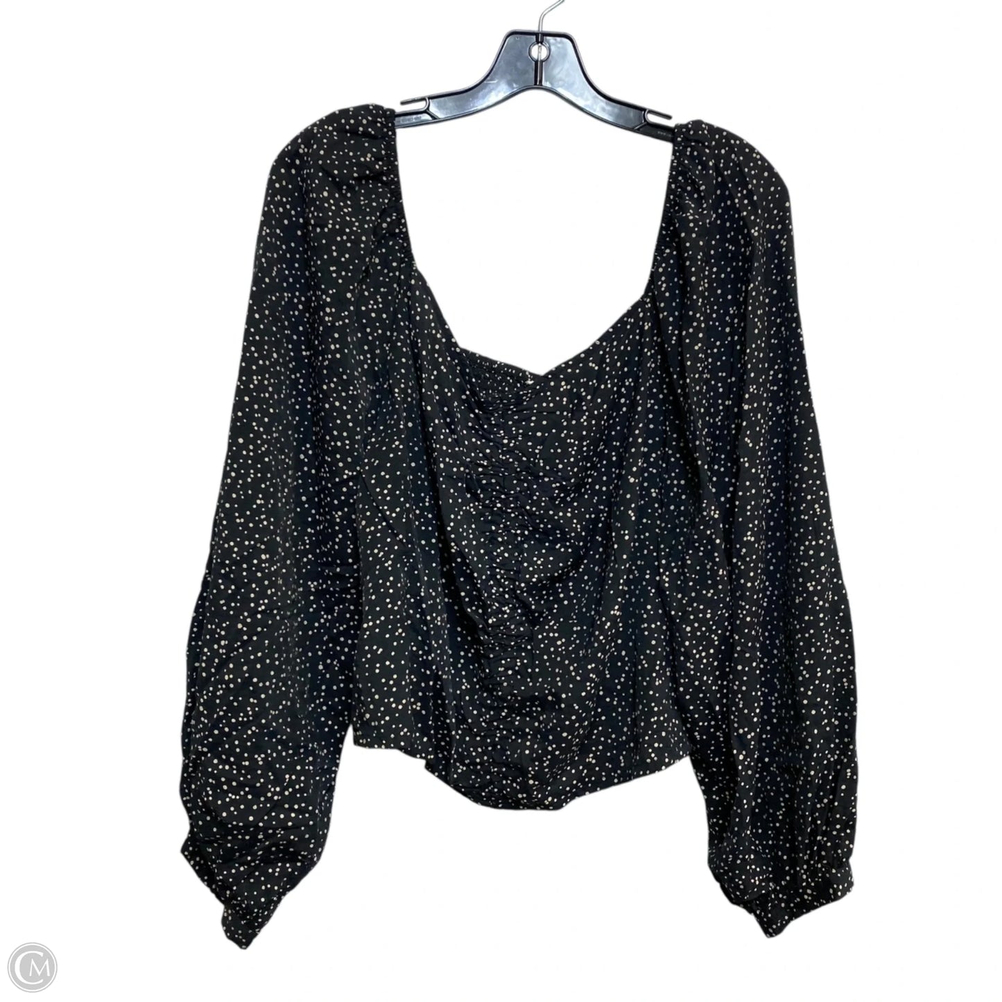 Top Long Sleeve By A New Day In Black & Cream, Size: Xxl