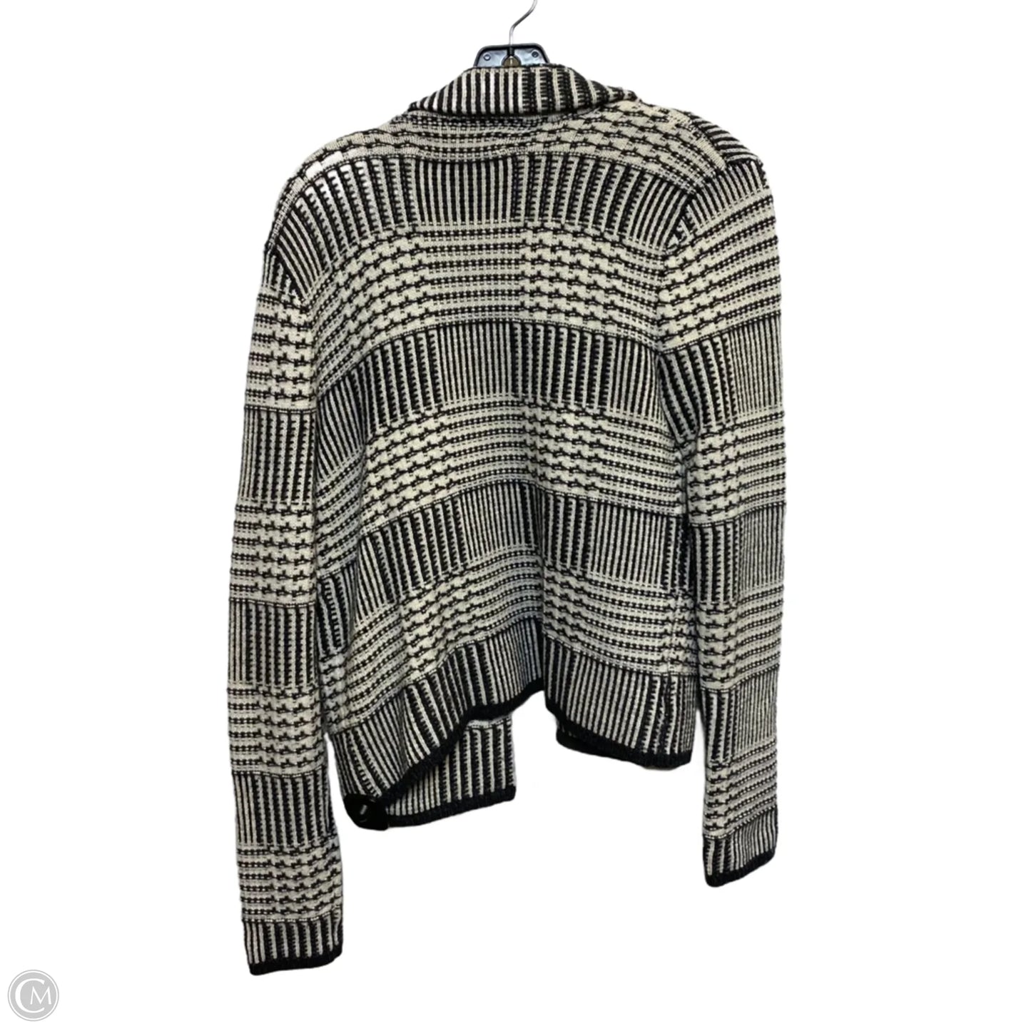 Sweater Cardigan By Loft In Cream & Grey, Size: S