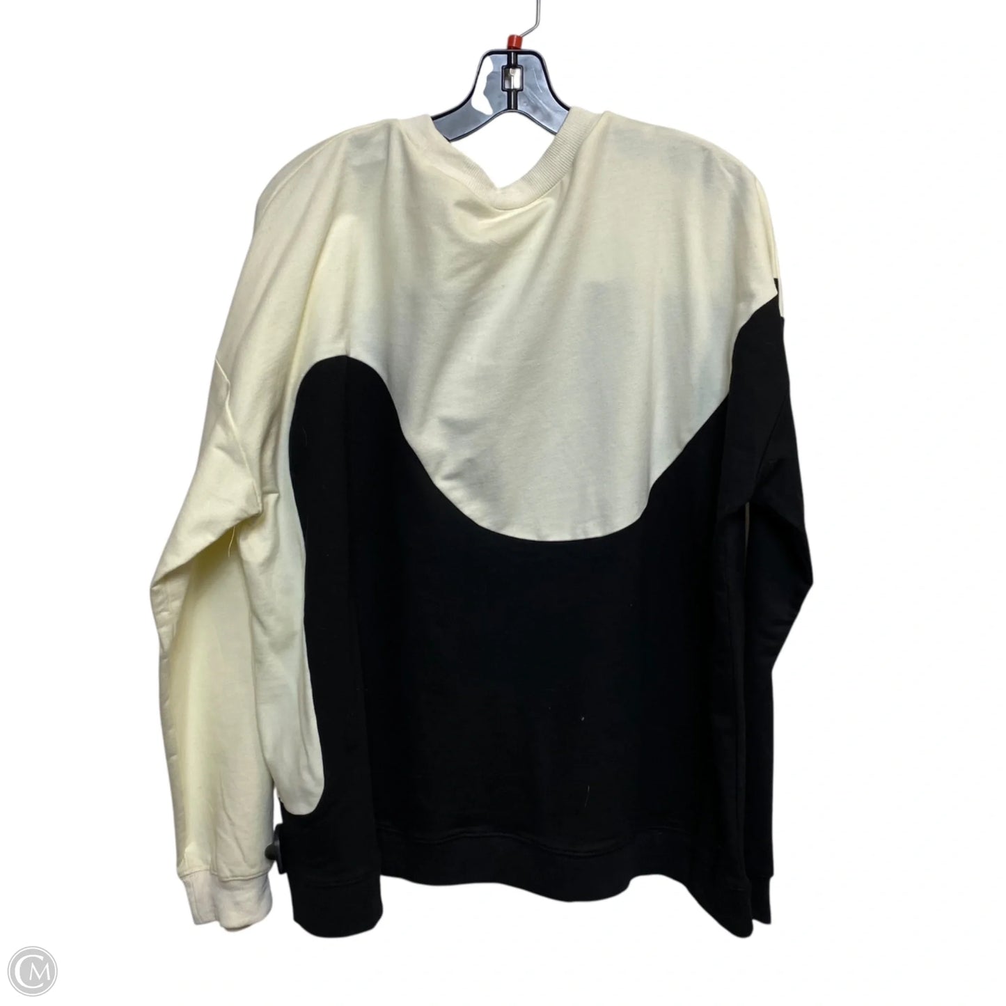 Top Long Sleeve By Exclusive In Black & Cream, Size: Xxl