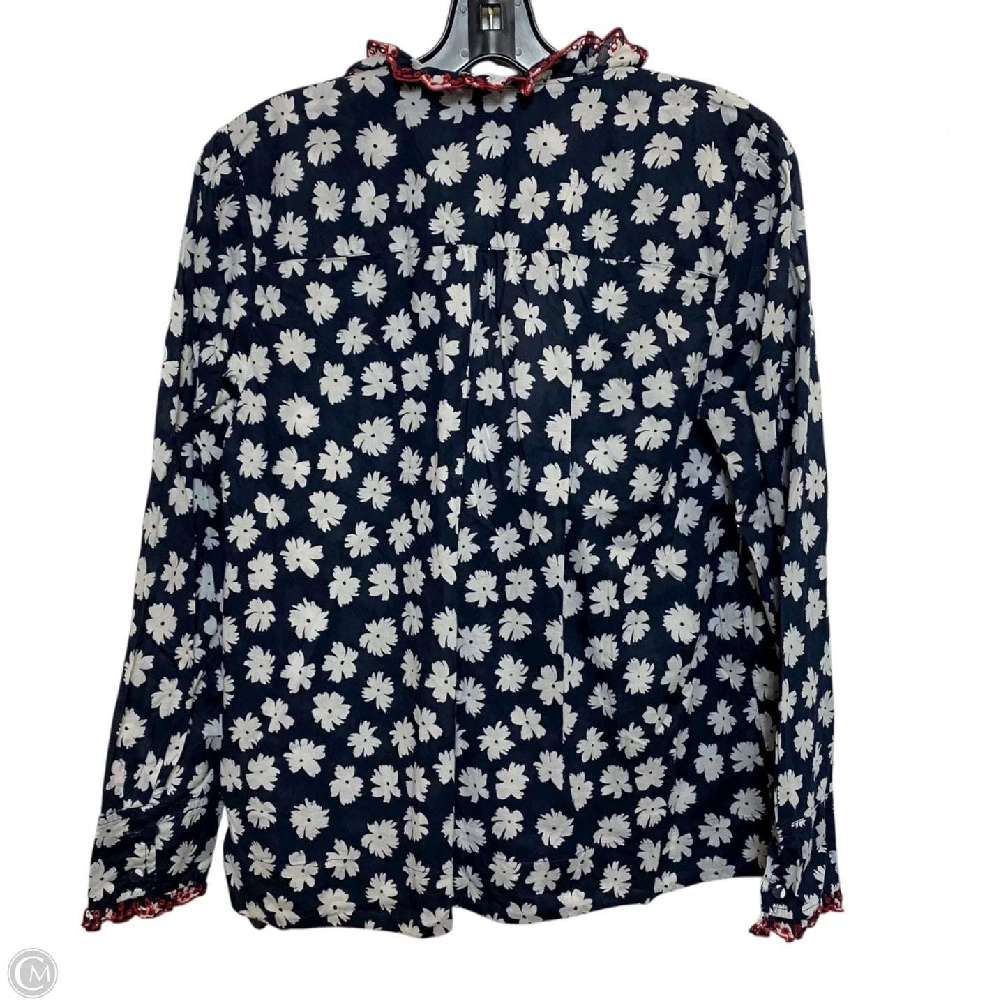 Top Long Sleeve By J. Crew In Blue & Red, Size: S