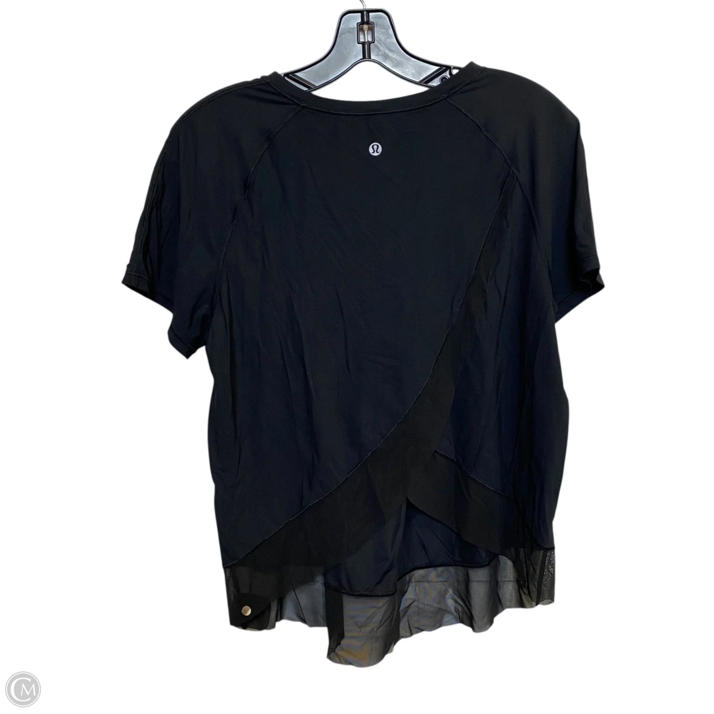 Athletic Top Short Sleeve By Lululemon In Black, Size: M