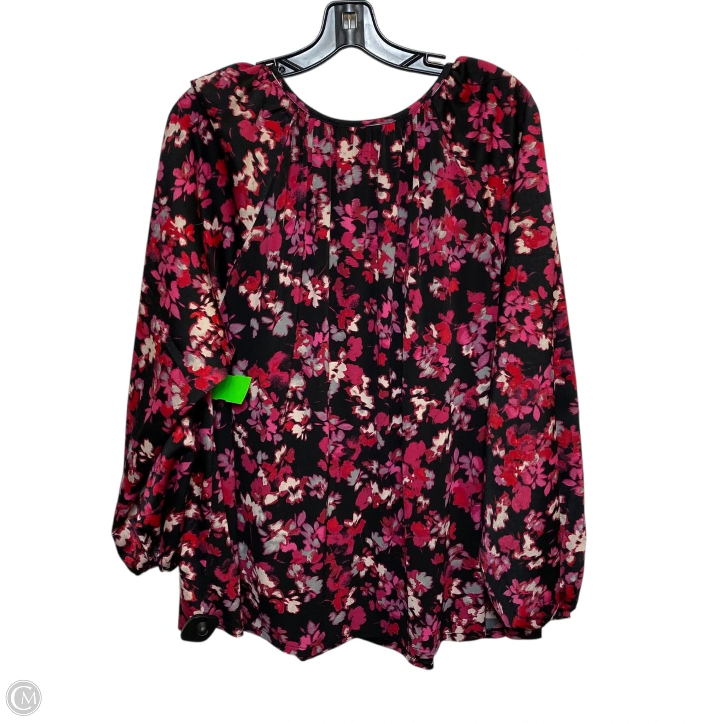 Top Long Sleeve By Lane Bryant In Black & Pink, Size: 1x